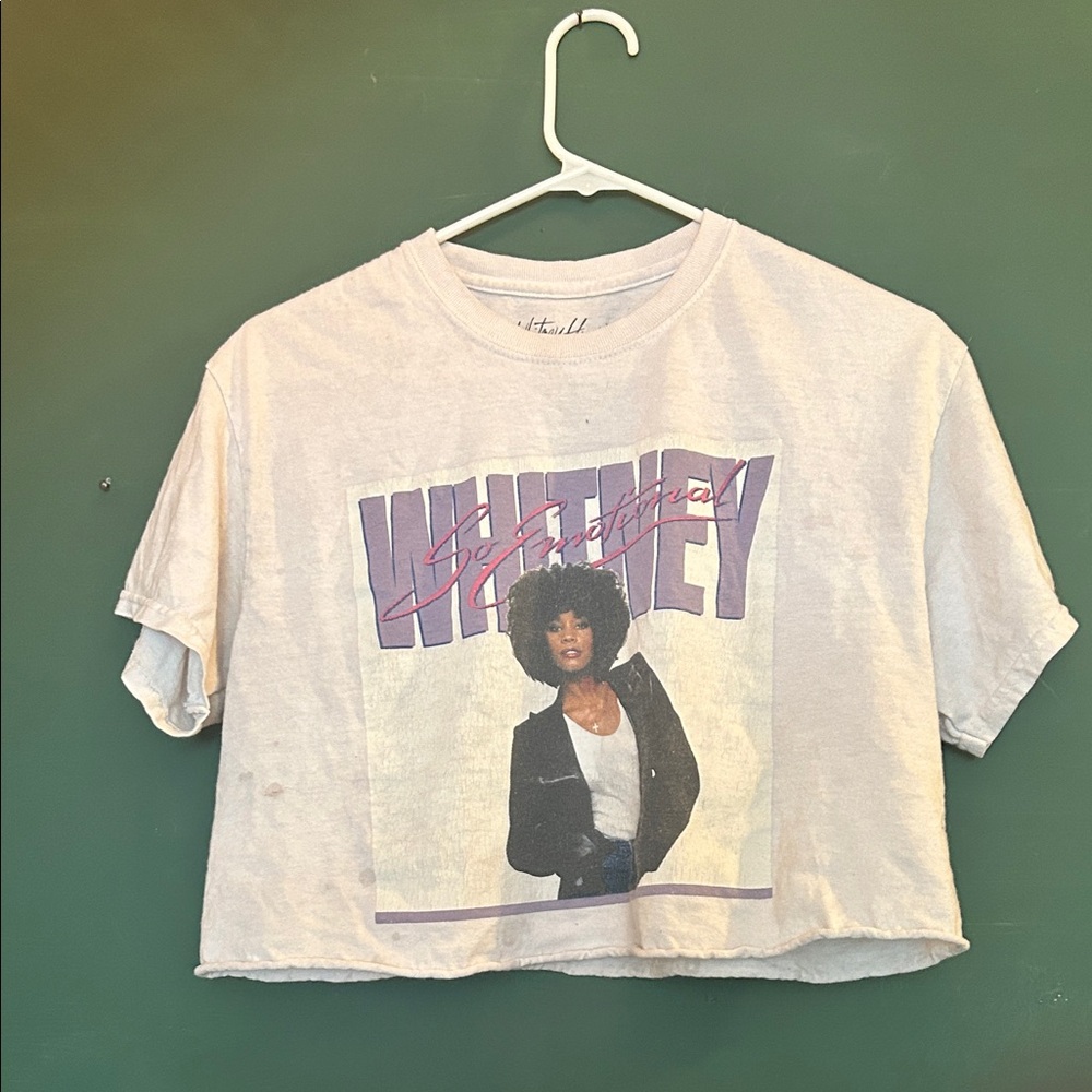 Whitney Graphic White Crop Top